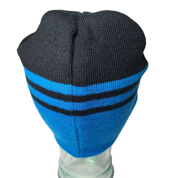 Disney Mickey Mouse MM Beanie Knit Winter Hat Blue Black Unisex Apparel OSFM - Picture 4 of 8